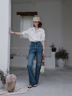 复古高腰直筒显瘦宽松休闲百搭牛仔裤 NeedShop12024夏季 新款