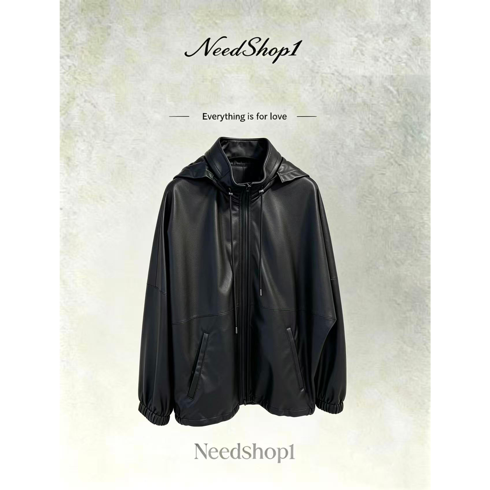 needshop1【南非进口连帽皮衣】绒面纸皮休闲夹克皮衣外套