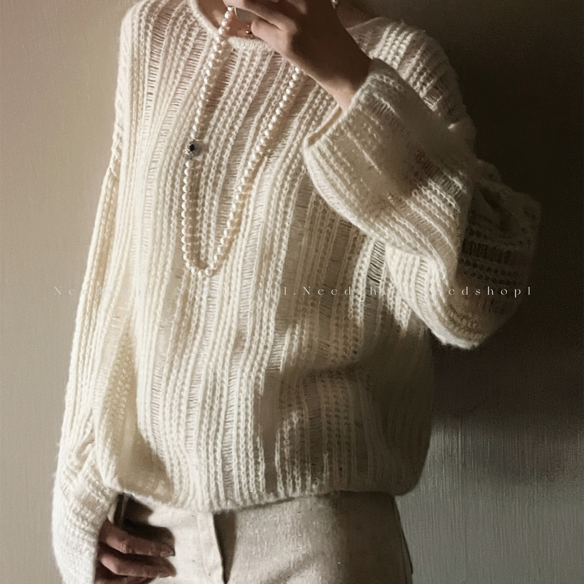 NeedShop1 【慵懒感毛衣】简约半镂空设计款毛衣