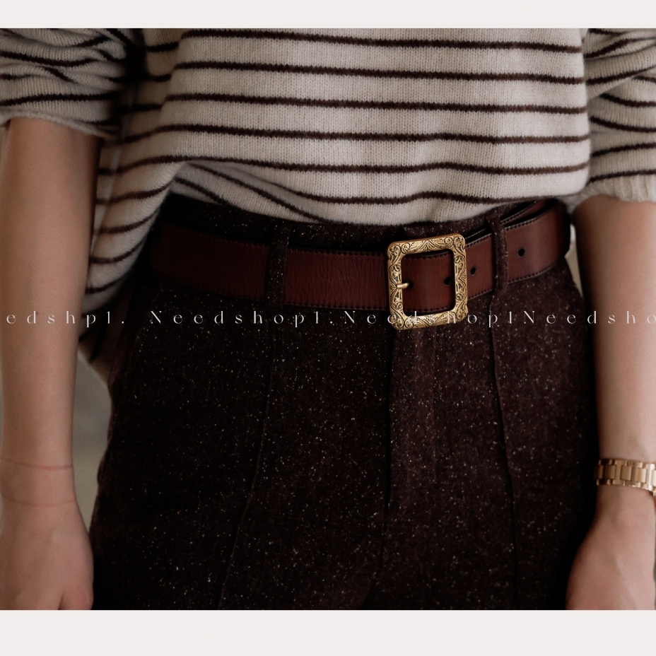 NeedShop1 【头层定制牛皮腰带】无同款百搭棕红色腰带