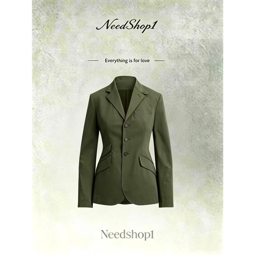 NeedShop1【橄榄绿单向双口袋】收腰气质款通勤西服外套