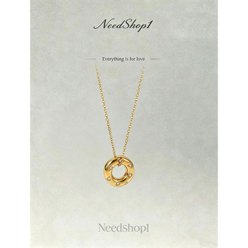 钛钢锆石项链 NeedShop1 【简约不掉色圆环项链】新款百搭INS风项