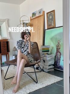 NeeDshop12023春夏新款 小雏菊vintage气质收腰荷叶边连衣裙 法式