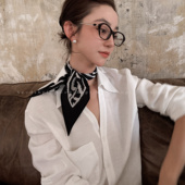 黑白拼色高级感法式 新款 长条桑蚕丝丝巾发带 夏季 NeedShop1