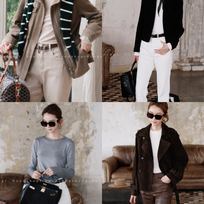 NeedShop1 新款5色正肩修身显瘦圆领天丝羊毛百搭T恤打底