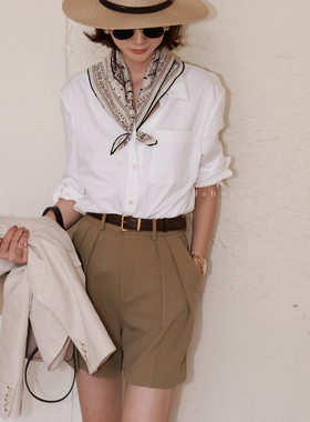 NeedShop1 2025春季新款白色简约免熨烫百搭款长袖衬衫女