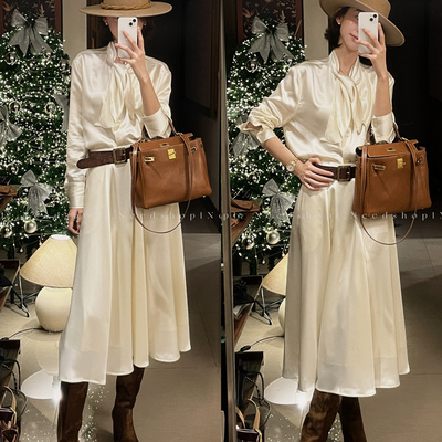 NeedShop1 【定制醋酸套装】简约高级感衬衫+半裙套装