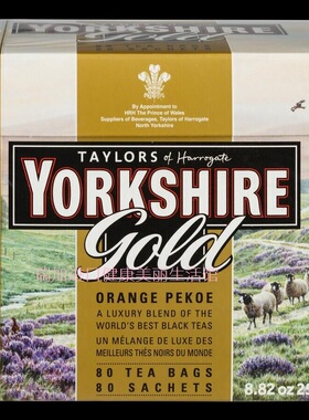 包邮加拿大Yorkshire tea约克郡金橙白毫茶80包250克多种口味