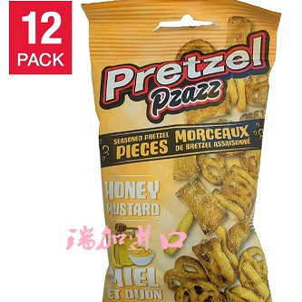 包邮加拿大Pretzel Pzazz椒盐蝴蝶脆饼干蜂蜜芥末味56克*12包订货