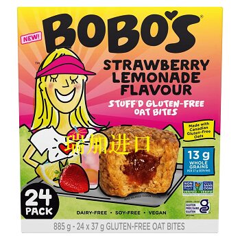 包邮加拿大Bobo'S燕麦糕草莓柠檬夹心软曲奇24包885克无麸质素食