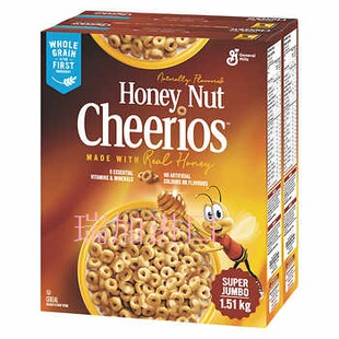 特价包邮加拿大GM CHEERIOS通用磨坊真正蜂蜜坚果脆麦片圈 1.51kg