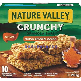 加拿大Nature valley crunchy高纤松脆谷物能量棒燕麦枫糖210G*2