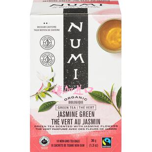 Jasmine有 加拿大NUMI 机茉莉绿茶18包36g多口味多买优惠 包邮