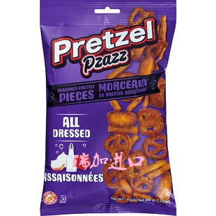 包邮加拿大Pretzel Pzazz椒盐蝴蝶脆饼干番茄酱洋葱风味200克*2包