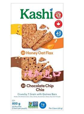 包邮加拿大卡诗Kashi QUINOA 7种谷物藜麦能量棒40支800g蜂蜜奇亚