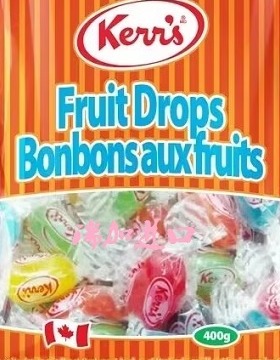 包邮加拿大Kerr's蓝莓草莓樱桃西瓜葡萄桃橙水果硬糖400g*2包