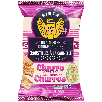 加拿大SIETE无谷物churros木薯粉肉桂小油条素食牛油果油142g*2包