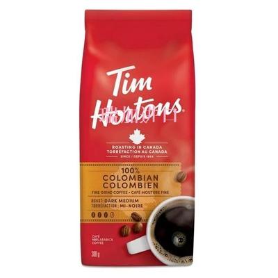 包邮加拿大Tim Hortons哥伦比亚精磨咖啡粉深中度烘焙300克多口味