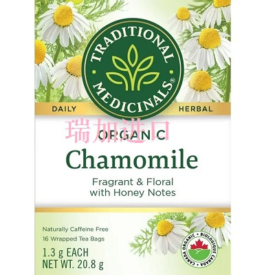 包邮加拿大Traditional Medicinals有-机洋甘菊花朵药草茶20g*3盒