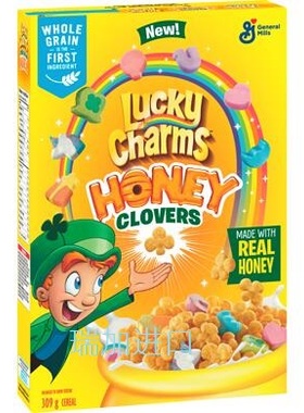 包邮加拿大GENERAL MILLS通用磨坊彩虹幸运星蜂蜜谷物麦片309克