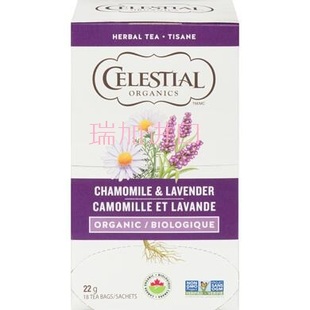 包邮加拿大Celestial CHAMOMILE有JI洋甘菊薰衣草花草茶18包x2盒