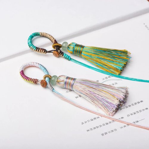 渐变色金刚结流苏DIY配件包挂