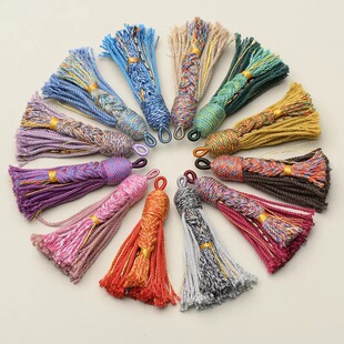 7cm藏式 棉线流苏diy菩提文玩佛珠手串饰品五彩吊穗服饰配件流苏