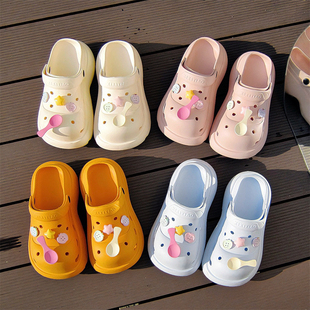 包头DIY彩色汤匙女士EVA沙滩舒适新款凉拖鞋软厚底防滑洞洞鞋夏季