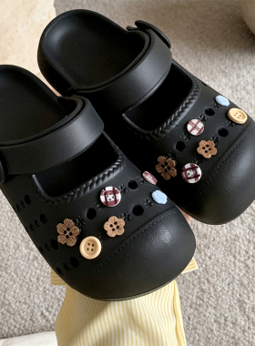 细细条复古小花洞洞鞋装饰品