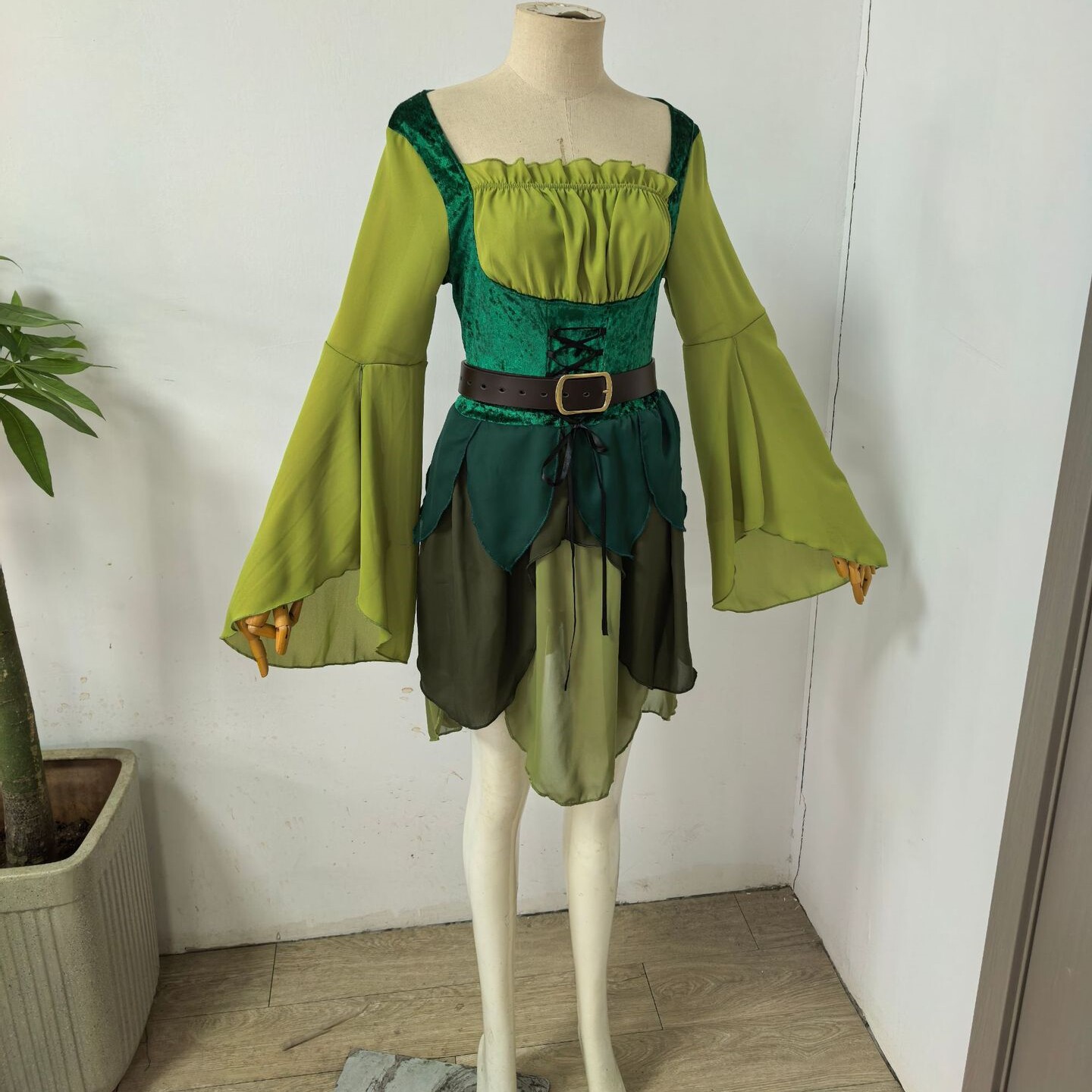 绿野cos仙踪女绿精灵连衣裙服装