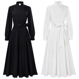 万圣节派对服装中世纪复古复活节装扮牧师圣母修女长袍风衣cos服