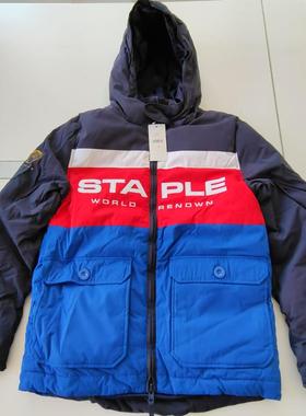 新衣城 STAPLE NAVY 字母LOGO 多口袋潮牌秋冬休闲加厚双拉链棉服