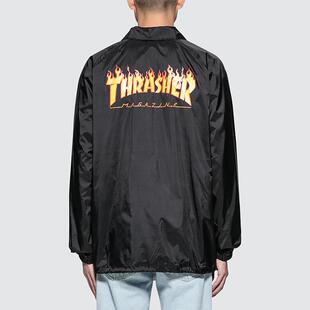 新衣城 THRASHER 羊头火焰百搭休闲潮牌男女情侣防风教练夹克外套