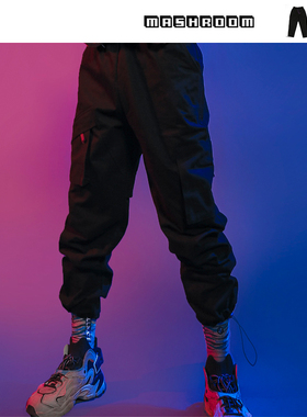 新衣城 MASHROOM 多口袋工装束脚裤休闲百搭宽松拉链抽绳长裤男潮