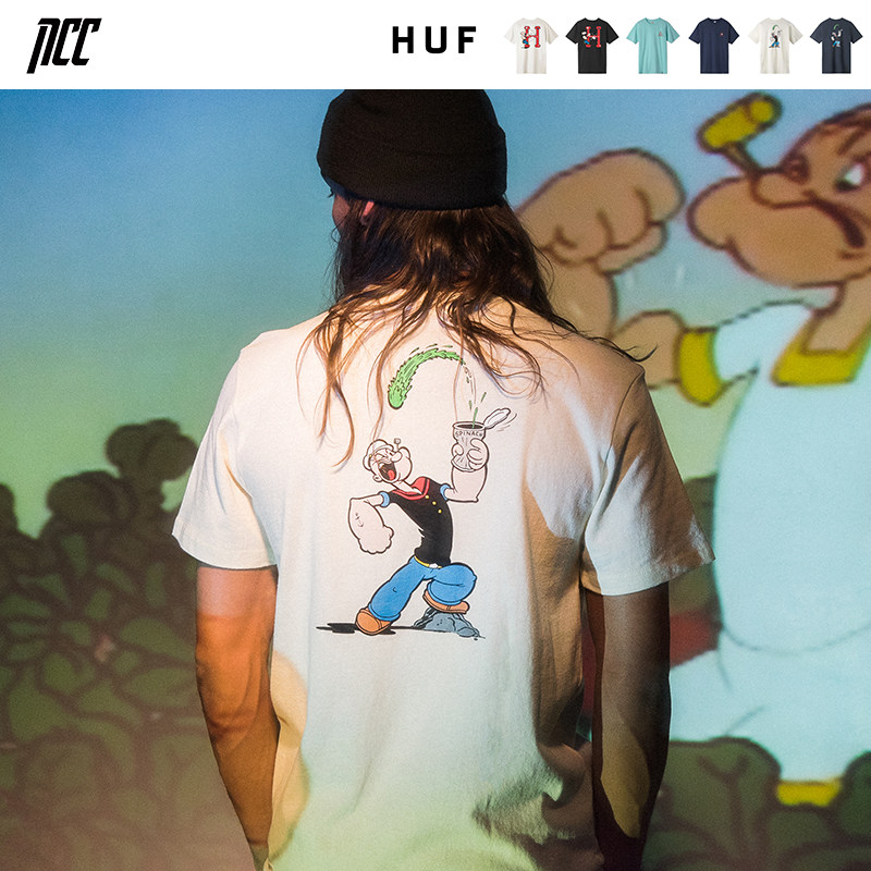 新衣城 HUF x POPEYE 25SS联名Tee大力水手宽松潮牌男女 短袖T恤