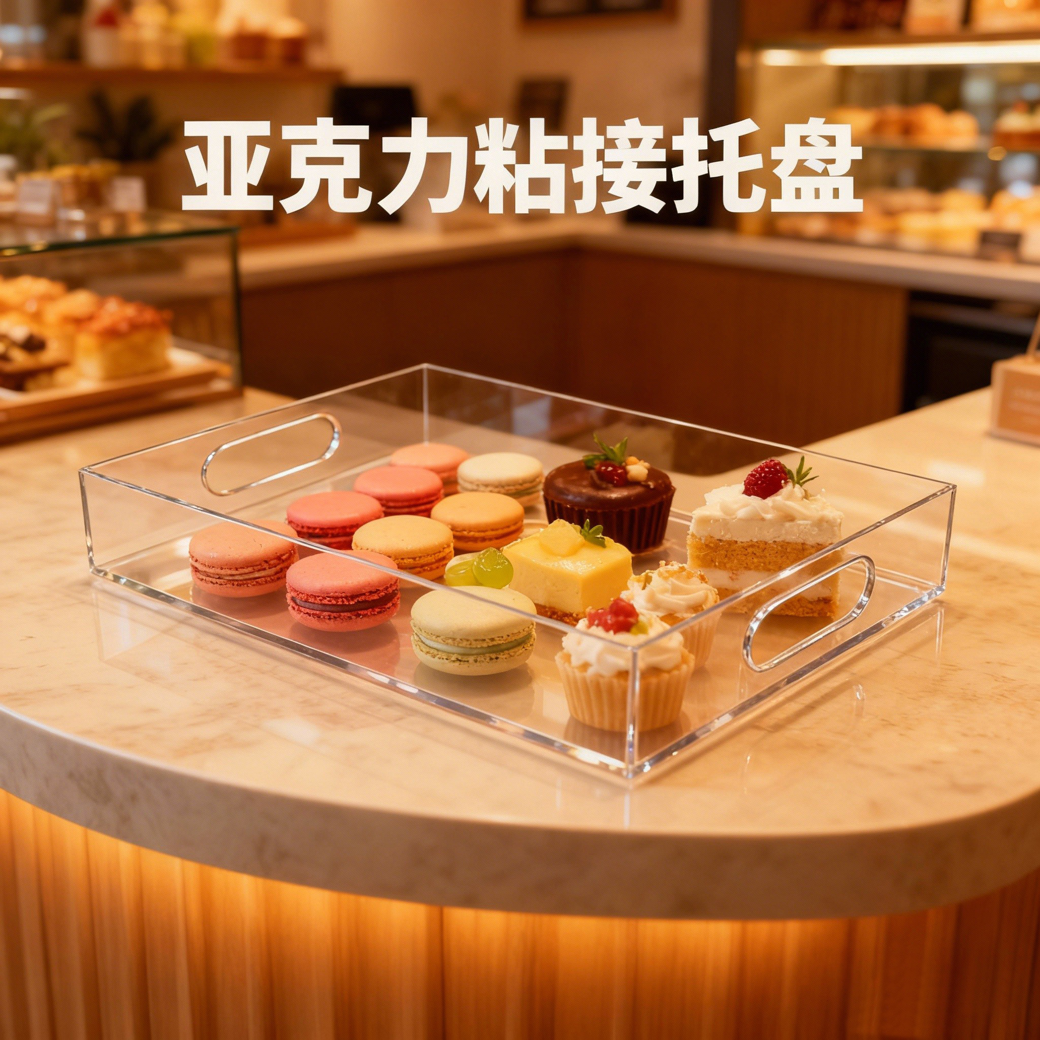 亚克力托盘带把手长方形桌面餐具展示方盒面包甜点自选收纳购物盘,餐饮具,果盆/果盘/果篮,淘宝优惠券,粉丝福利购,淘宝优惠卷