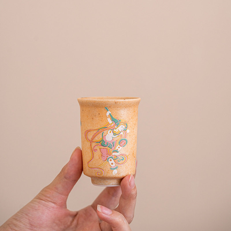 敦煌乐舞大雅飞天茶杯单杯家用功夫茶具品茗杯盖碗茶碗个人杯单个