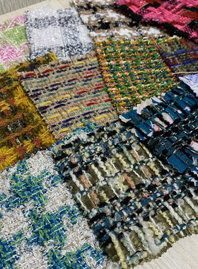 Mingyu香家大牌时尚编织粗花呢面料 小香风花式呢粗纺服装布料