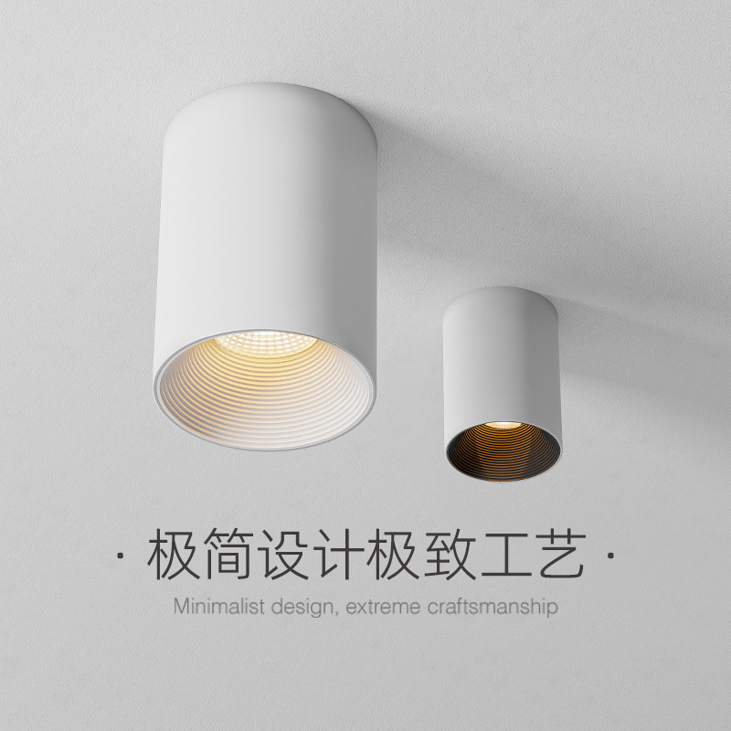 爱斯兰led明装筒灯家用免开孔天花玄关灯过道防眩射灯吸顶无主灯