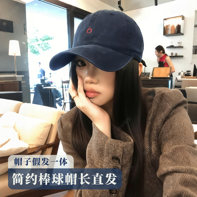 O标帽子假发一体韩系棒球大头围