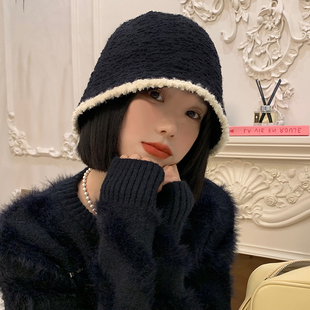 假发帽子女秋季中短发波波头渔夫帽大头围ins时尚网红修颜假发帽