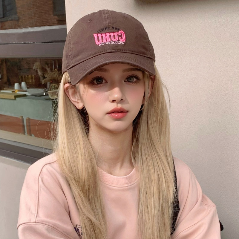 CUHU棒球帽长发白金色假发帽