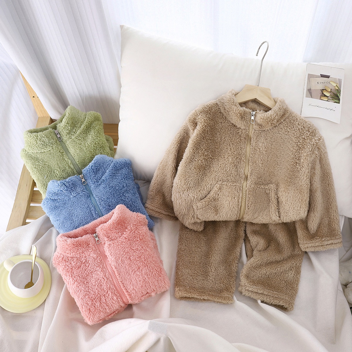 儿童冬季新款套装男童加绒加厚女童保暖两件套2025外穿两件套童装