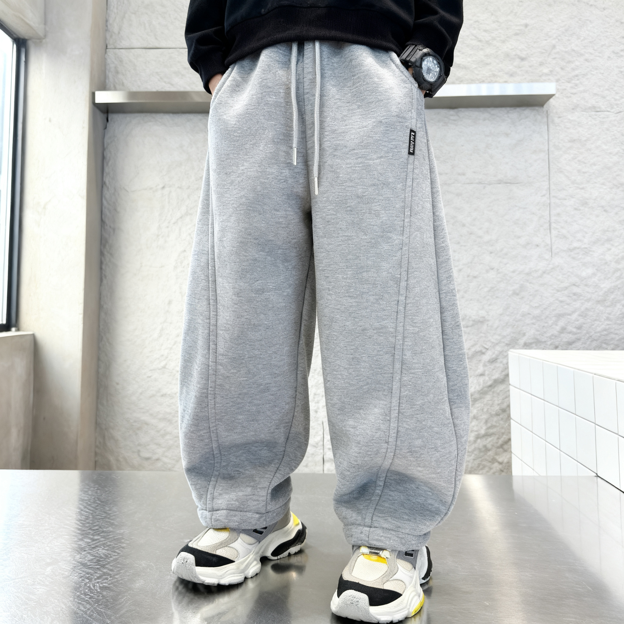 2025儿童秋季棉质卫裤韩版弯刀裤洋气男女童长裤中大童运动