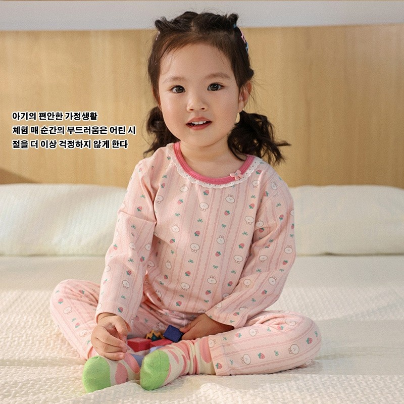 儿童秋衣秋裤纯棉a类女童保暖内衣套装婴儿宝宝莱卡棉家居服睡衣