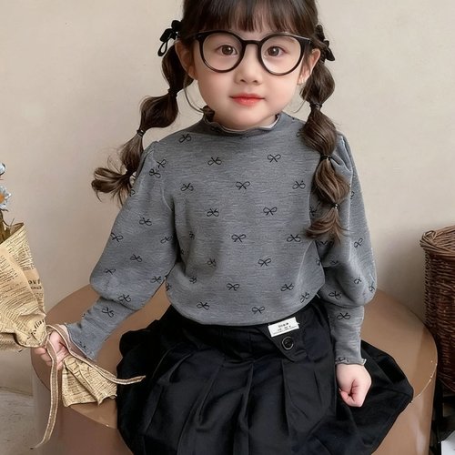 女童2025新款高领打底衫秋冬儿童长袖t恤冬季保暖女宝宝洋气内搭
