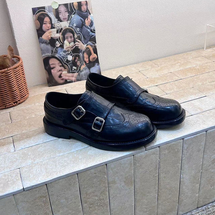 真皮皮带扣一脚蹬布洛克雕花女鞋2026春季新款英伦风复古小皮鞋女,女鞋,乐福鞋（豆豆鞋）,淘宝优惠券,粉丝福利购,淘宝优惠卷
