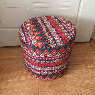 棉麻定制防尘方凳套圆墩子圆凳子罩床榻套松紧凳子套梳妆凳套草墩