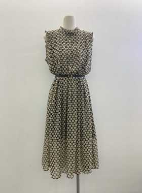 01623原创设计2024夏季新款气质无袖碎花连高级感连衣裙