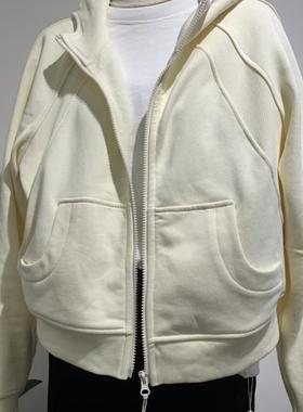 01128款2024秋女连帽开衫时尚拉链别致显瘦卫衣外套